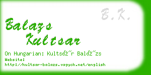 balazs kultsar business card